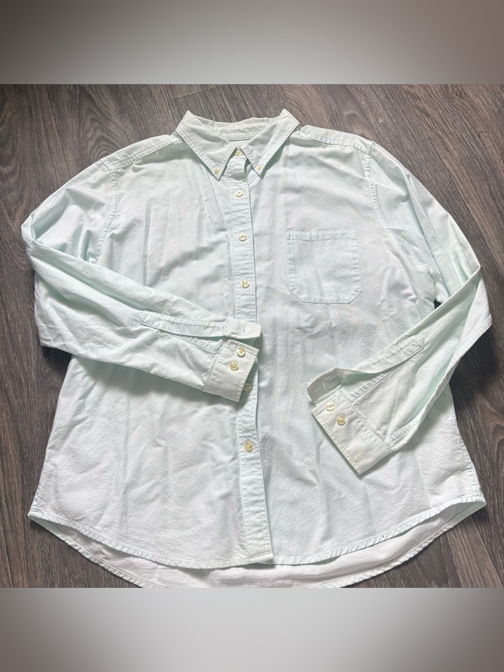 VTG ll bean mint green oxford button down